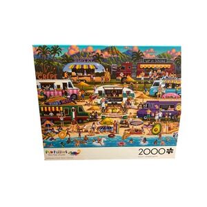 Buffalo Games Fun Puzzles 2000 Piece Hawaiian Food Truck Festival Beach Puzzle